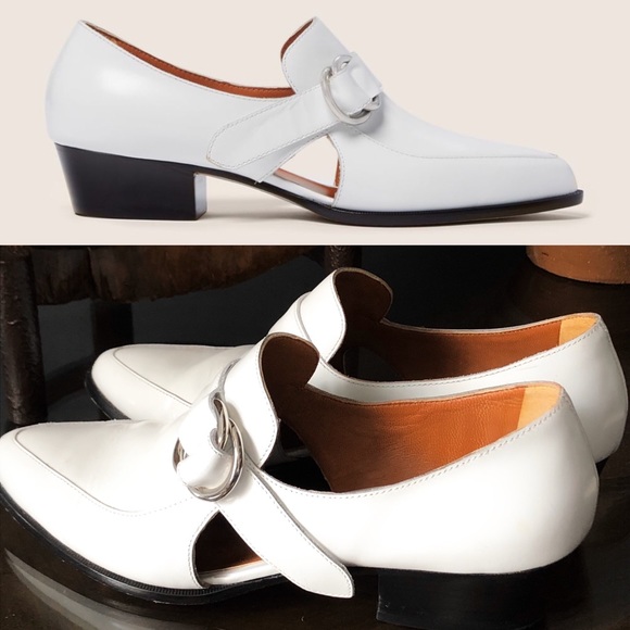 RARE❗️DEREK LAM Lee Side Buckle Loafer - White 8.5 - Picture 2 of 8